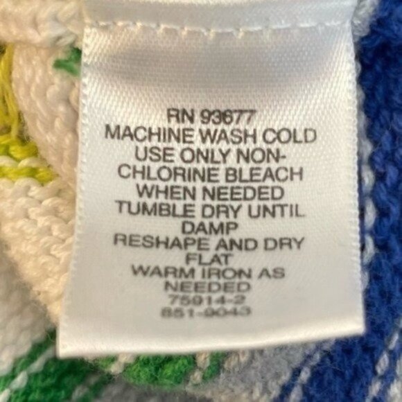 Women’s Y2K Sweater Colorful Scoop Neck Oversized Medium Liz Claiborne - Picture 5 of 5